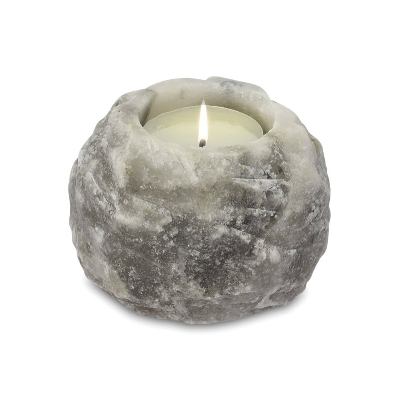 Grey Himalayan Crystal Salt Candle Holder 600-800g - My Vitamin Shop