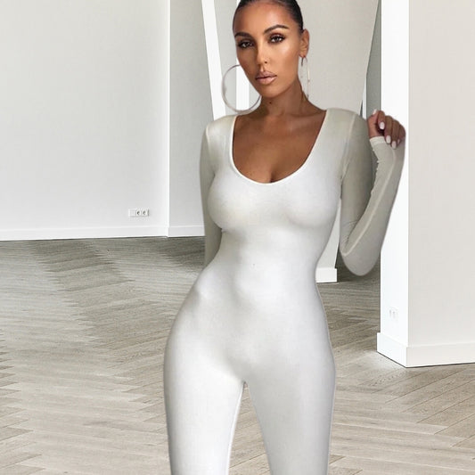 Ladies Seamless Long Sleeve Shapewear Jumpsuit Women's One Piece Yoga Playsuit - My Vitamin Shop