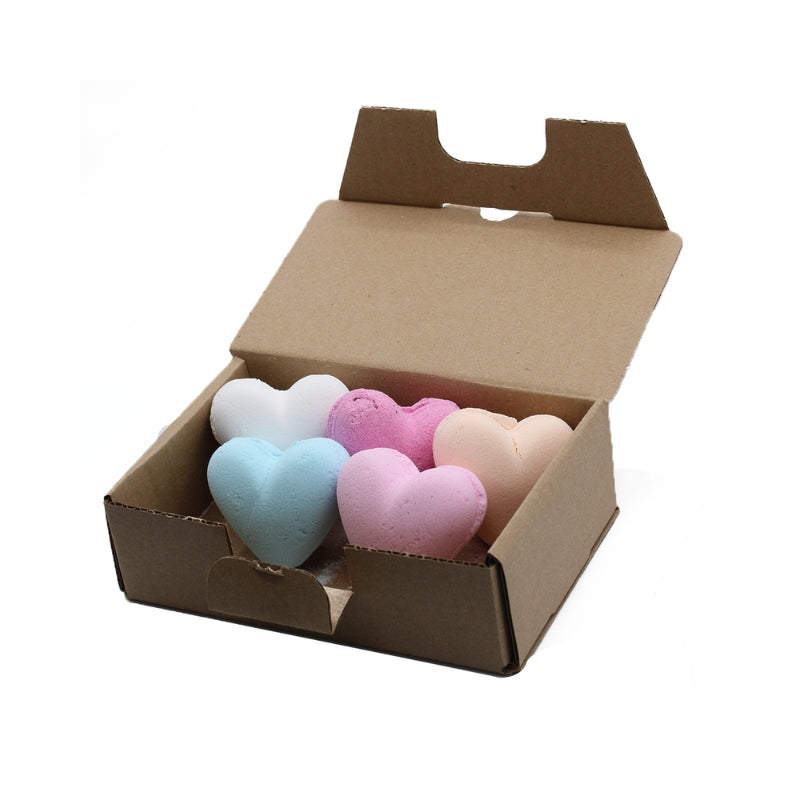 Set of 6 Mixed Love Heart Bath Bombs 70g - My Vitamin Shop