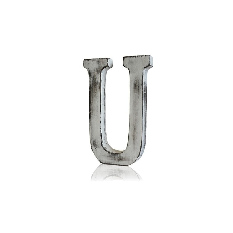 Shabby Chic Wooden Letter - U - My Vitamin Shop