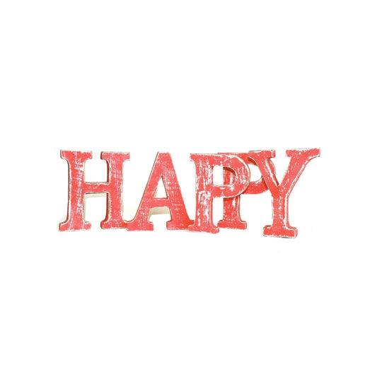 Shabby Chic Letters Red Wash - HAPPY - My Vitamin Shop