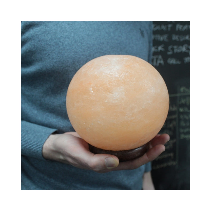 Salt Lamp Ball with a Big Wooden Base - My Vitamin Shop