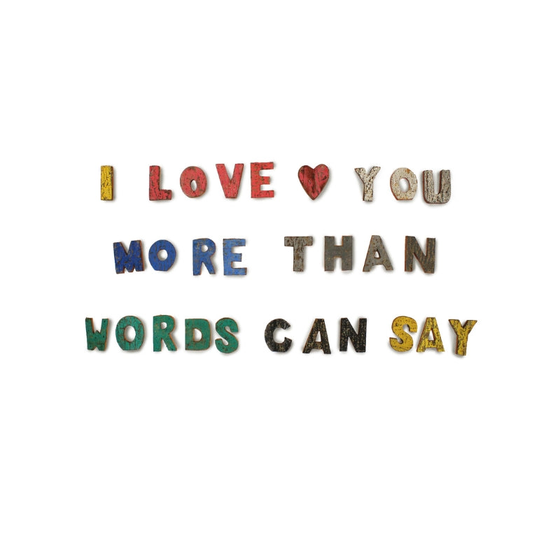 Colour Rustic Bark Letters - I love you more than words can say - My Vitamin Shop