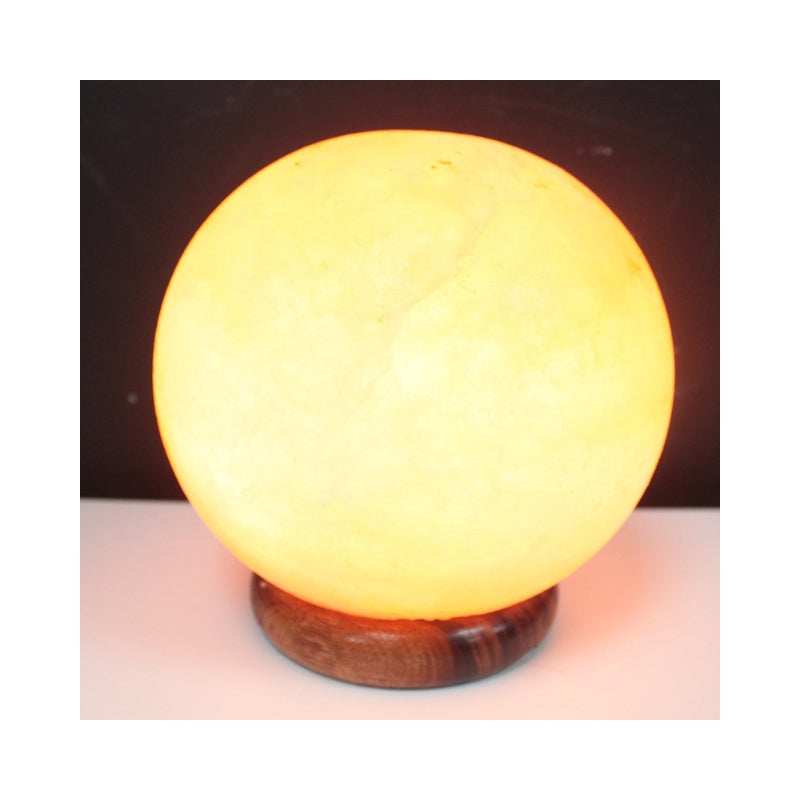 Salt Lamp Ball with a Big Wooden Base - My Vitamin Shop