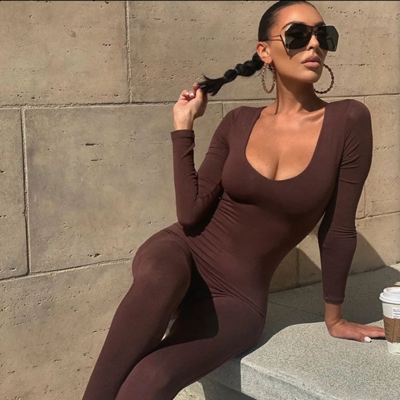 Ladies Seamless Long Sleeve Shapewear Jumpsuit Women's One Piece Yoga Playsuit - My Vitamin Shop