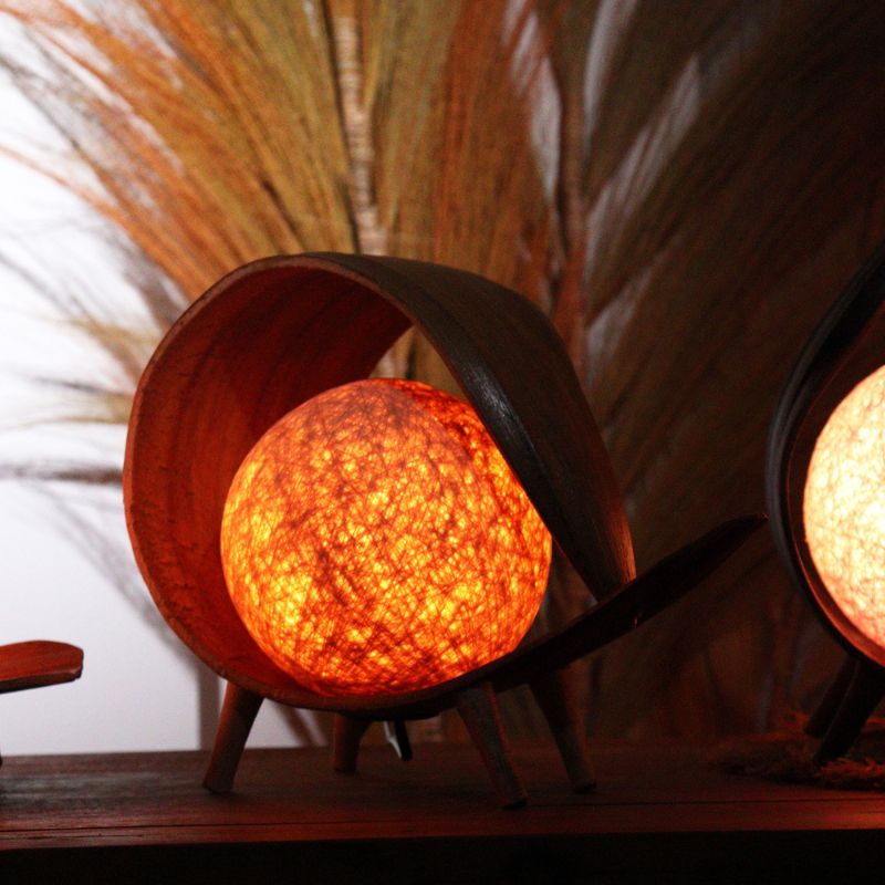 Rustic Natural Coconut Lamp - Handmade from Bali - My Vitamin Shop