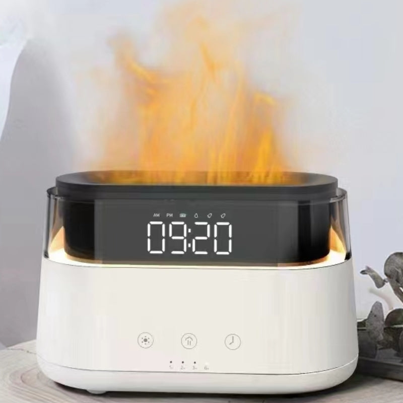 Modern Aroma Diffuser - Led Clock Flame Effect - My Vitamin Shop