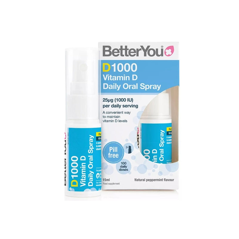 BetterYou D 1000 Daily Oral Spray Vitamin D Natural Peppermint Flavour - 15ml