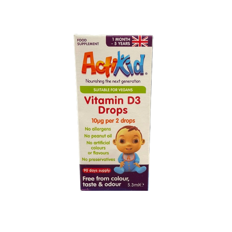 ActiKid Vitamin D3 Drops 10mcg - 5.3ml - My Vitamin Shop