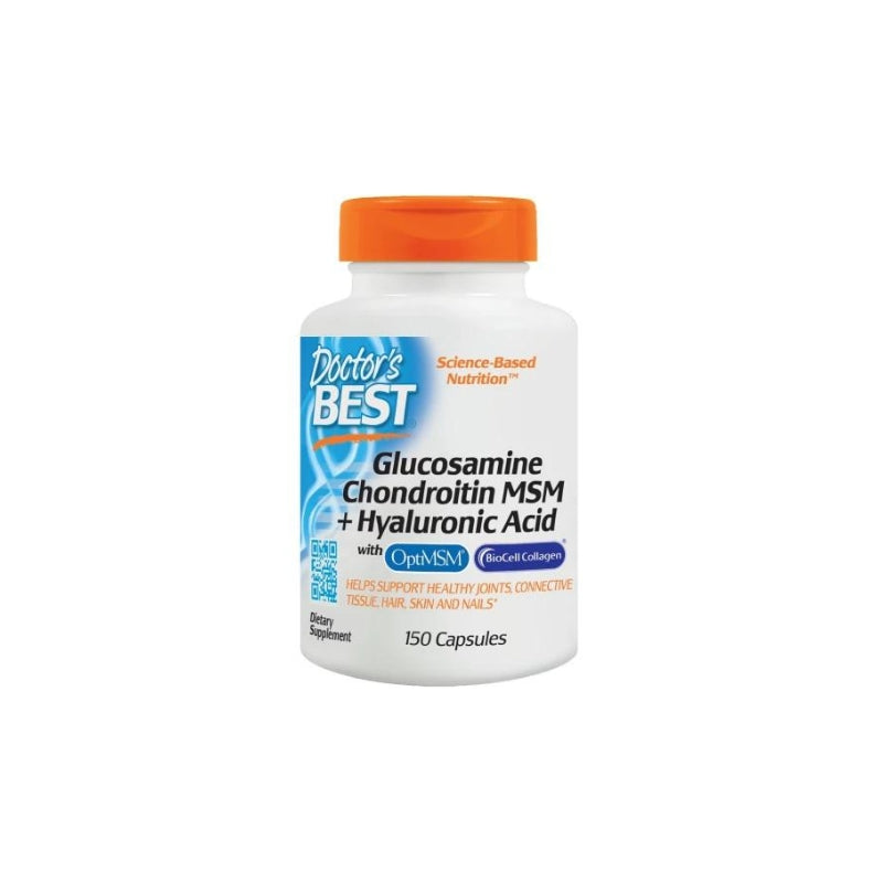 Doctor's Best Glucosamine Chondroitin MSM + Hyaluronic Acid with OptiMSM and BioCell Collagen- 150 caps - My Vitamin Shop